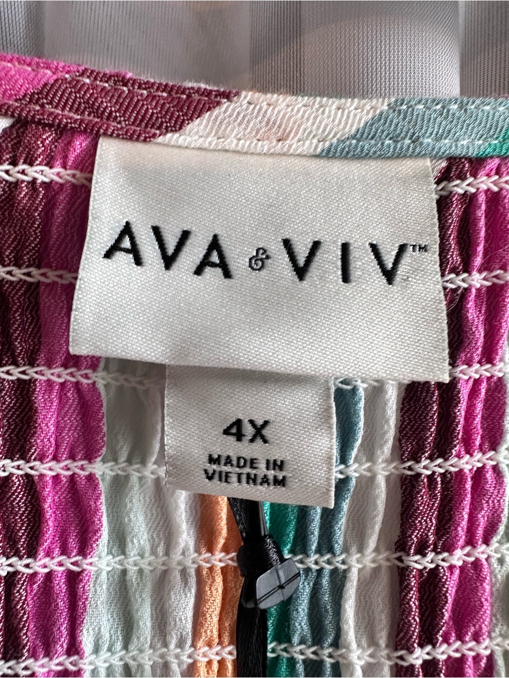 Ava & Viv Cotton Striped colorful Smocked Sundress with Pockets size 4X - Picture 6 of 10